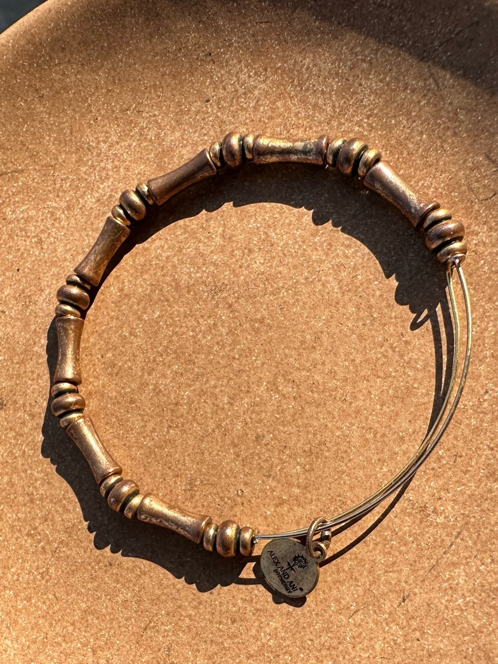 Alex and Ani Gold-Tone Bamboo Bead Expandable Bracelet